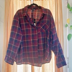 NWT Fashion Nova Plaid Button Up